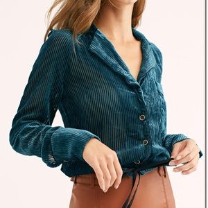 Free People Aspen Nights Velvet Top